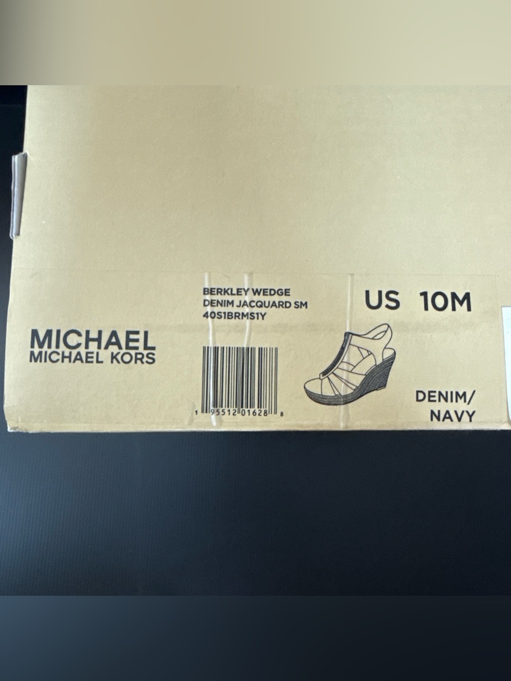 NIB Michael Kors Denim Jacquard Berkley Wedge Espadrille Sandal Women’s Size 10 - Picture 13 of 13
